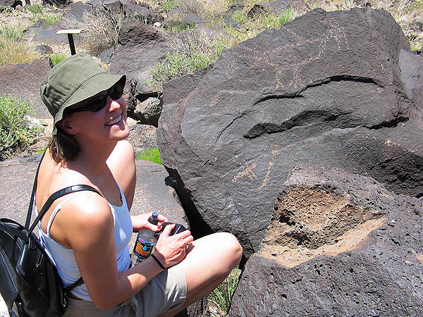 ABQ 2004: Petroglyph and Jane 02