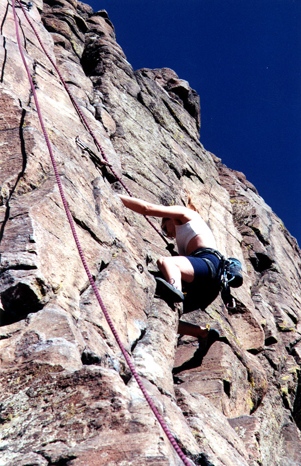 Amy Climbing the Route