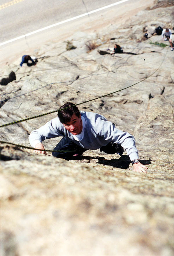 Boulderado April 2001: Nathan Climbing