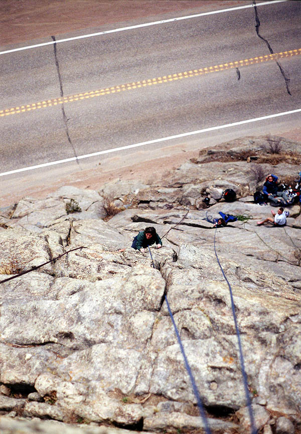 Boulderado April 2001: Mandy Climbing