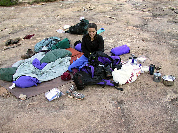 Canyoneering 2002: 41: Sara and Camp 3