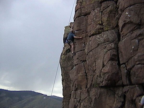 Golden Cliffs April 2001: Curtis Climbing
