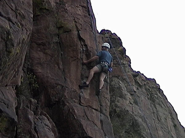 Golden Cliffs April 2001: Curtis Climbing Tabletop