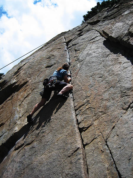 Greg Climbing Practice Rock