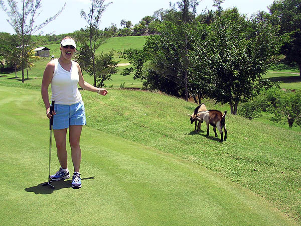 Jamaica 2002: Leah and Golf Goats
