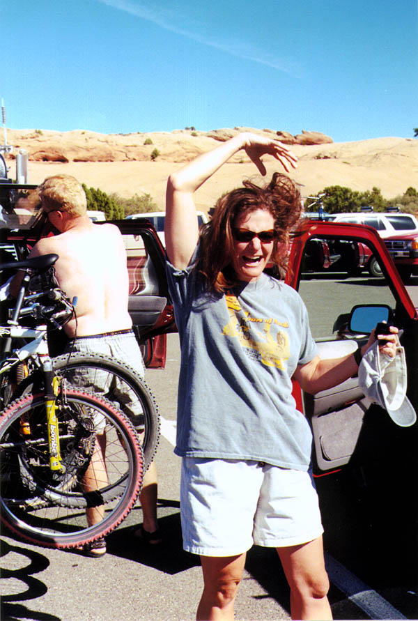 Moab 2000: Becky in the Parking Lot