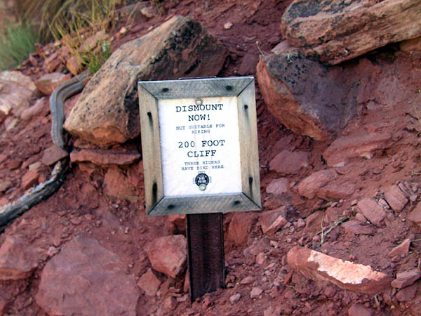 Moab April 2002: Poison Spider Portal Sign
