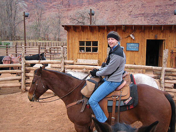 Moab 2005: Trailride: Jane on Horseback
