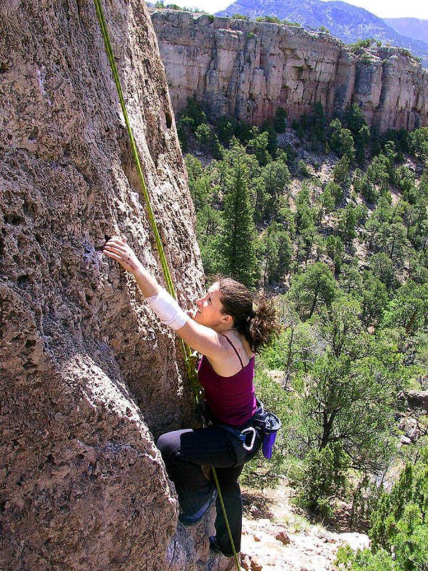 Shelf Road 2002: Sara Climbing