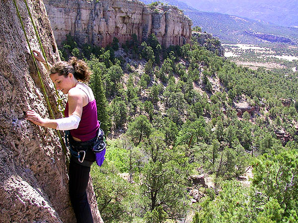 Shelf Road 2002: Sara Climbing 02