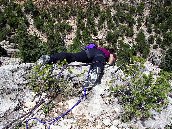 Shelf Road 2002: Sara Setting a Toprope