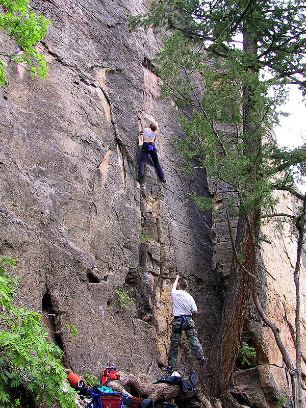 Shelf Road 2002: Sara Climbing 06