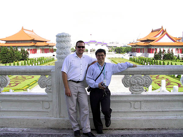 Taipei 2001: Curtis and Andy at CKS Memorial Park