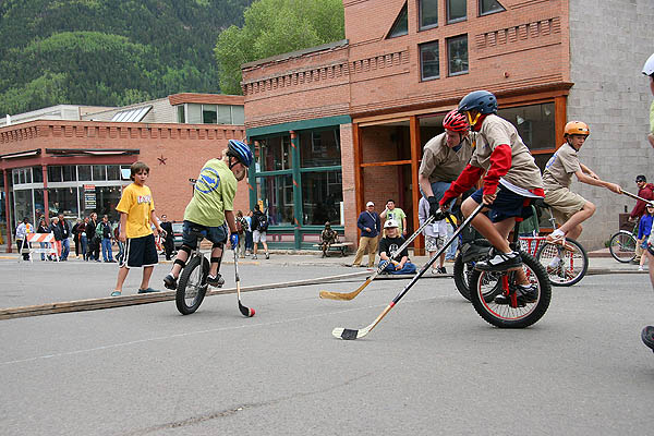 Telluride 2006: Unicycle Hockey Action 8