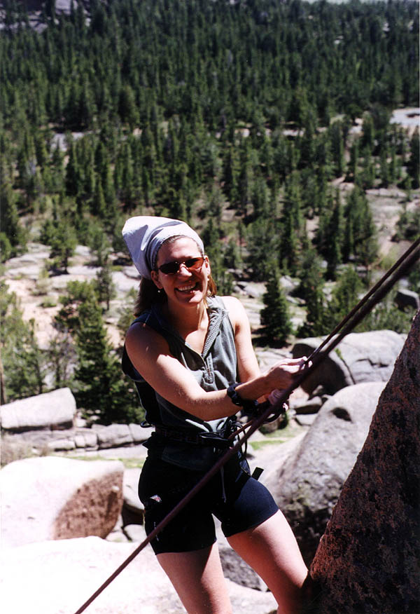 Vedauwoo May 2000: Laura on the Layback