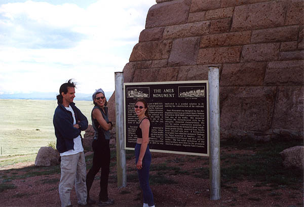 Vedauwoo May 2000: Greg Amy and Laura at the Ames Monument