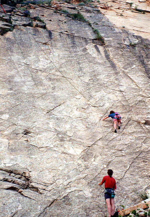 Woods Quarry 2001: Ellen Climbing Slab
