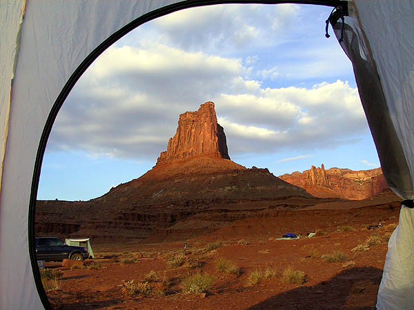 White Rim 2001: Day 2: Butte from Tent