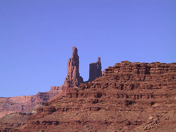 White Rim 2001: Day 2: Washer Woman Rock and Monster Tower