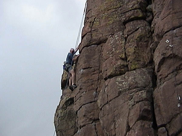 Golden Cliffs April 2001: Curtis Climbing Again