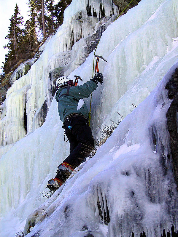 Lincoln Falls 2002: Curtis Climbing Ice
