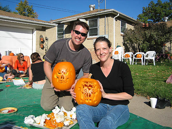 Pumpkin Carving 2005: Curtis and Jane Pumpkins