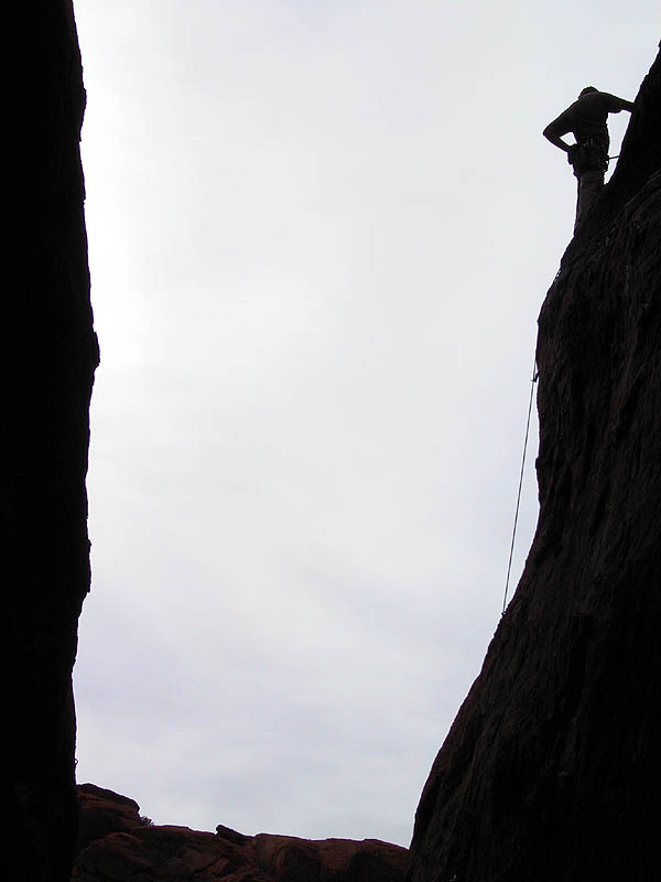 Red Rocks 2001: Day 3: Jason Setting an Anchor