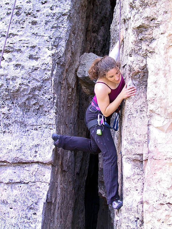 Shelf Road 2002: Sara Climbing 05