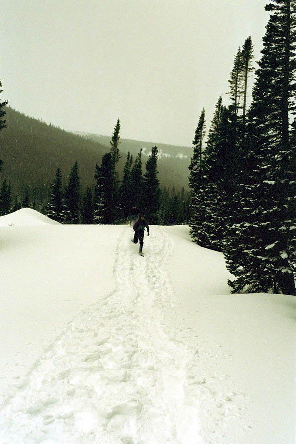 Greg Running on Snowshoes