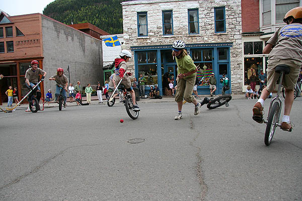Telluride 2006: Unicycle Hockey Action 6