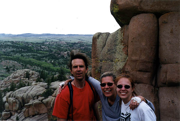 Vedauwoo May 2000: Greg Laura and Amy on top