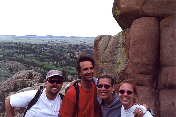 Vedauwoo May 2000: Curtis Greg Laura and Amy on top