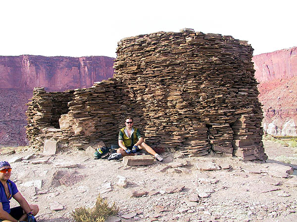 White Rim 2001: Day 3: Curtis at Fort Bottom Ruins